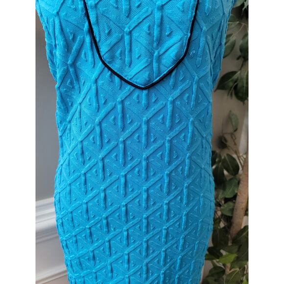 Crown and Ivy Sheath Dress Women Size Large Blue Textured Sleeveless Casual Chic - Picture 3 of 12